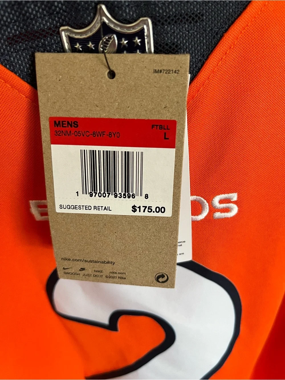 Patrick Surtain II Denver Broncos Nike men’s NFL jersey L